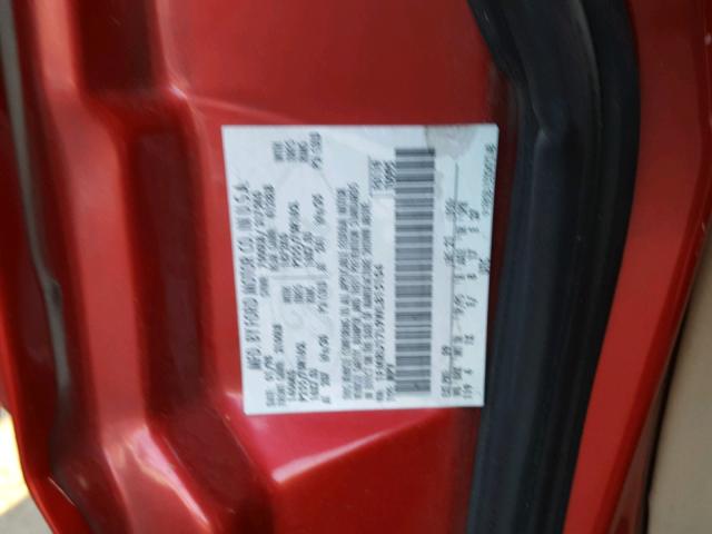 1FMRU17L9WLB15104 - 1998 FORD EXPEDITION RED photo 10