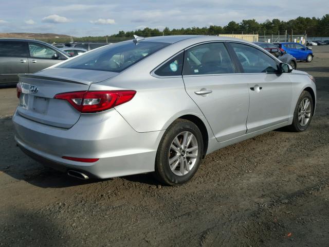 5NPE24AF6FH014846 - 2015 HYUNDAI SONATA SE SILVER photo 4