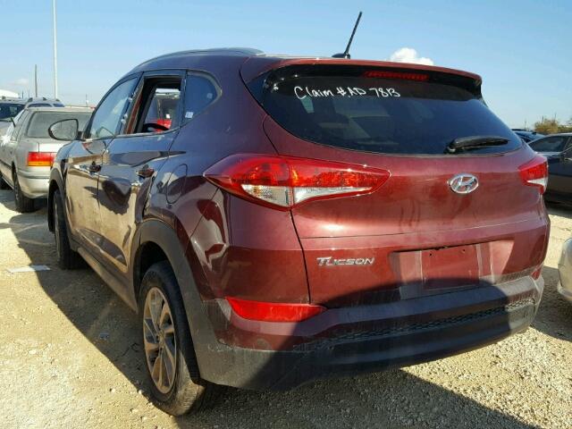 KM8J33A49HU293976 - 2017 HYUNDAI TUCSON LIM MAROON photo 3