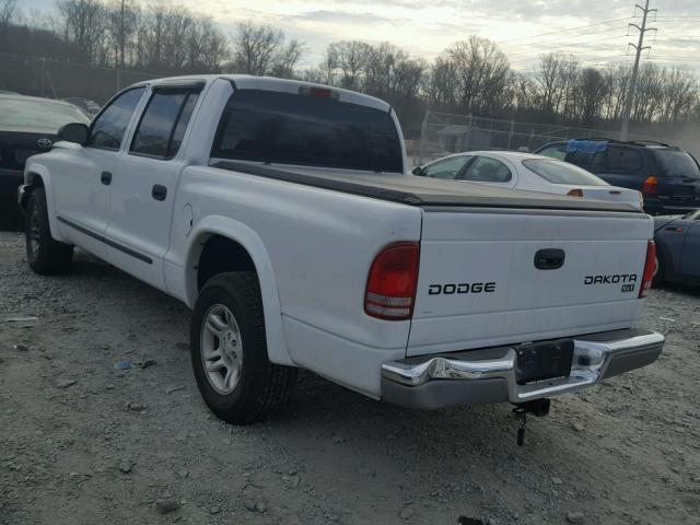 1D7HL48N14S708548 - 2004 DODGE DAKOTA QUA WHITE photo 3