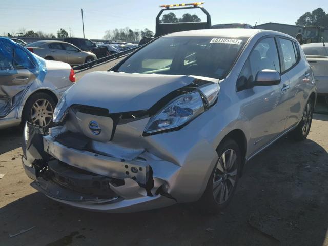 1N4AZ0CP2FC307590 - 2015 NISSAN LEAF S SILVER photo 2