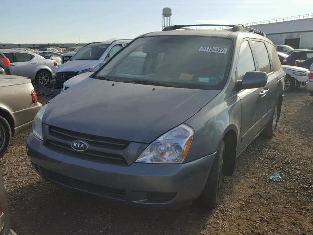 KNDMB233676190942 - 2007 KIA SEDONA EX BLUE photo 2