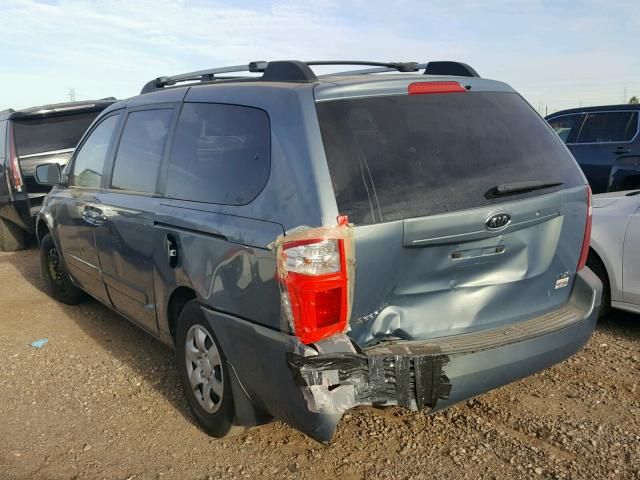 KNDMB233676190942 - 2007 KIA SEDONA EX BLUE photo 3