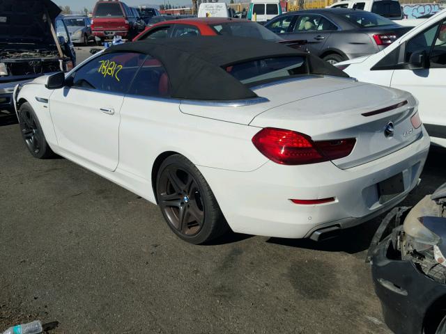 WBALZ5C57CC619749 - 2012 BMW 650 XI WHITE photo 3