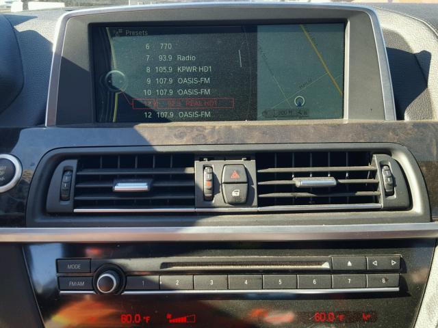 WBALZ5C57CC619749 - 2012 BMW 650 XI WHITE photo 9