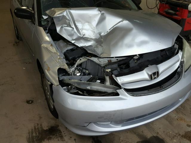 2HGES16685H518282 - 2005 HONDA CIVIC LX SILVER photo 9