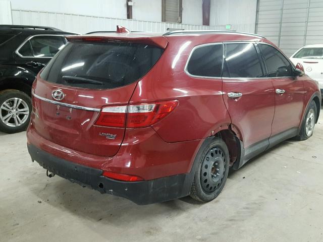 KM8SR4HF4EU087315 - 2014 HYUNDAI SANTA FE L MAROON photo 4