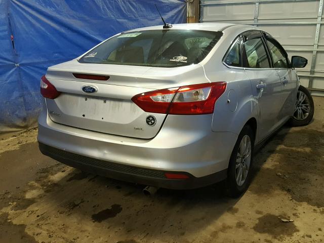 1FAHP3H28CL191780 - 2012 FORD FOCUS SEL SILVER photo 4