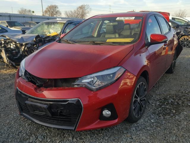 5YFBURHEXEP148431 - 2014 TOYOTA COROLLA L RED photo 2