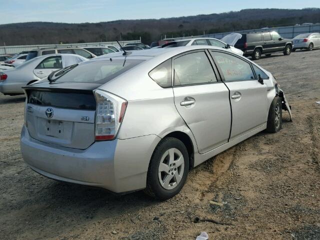 JTDKN3DU1A0126281 - 2010 TOYOTA PRIUS SILVER photo 4