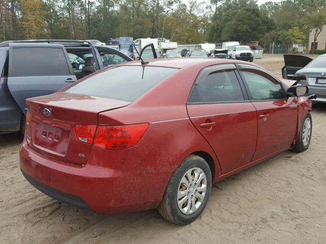 KNAFU4A25C5471040 - 2012 KIA FORTE EX RED photo 4