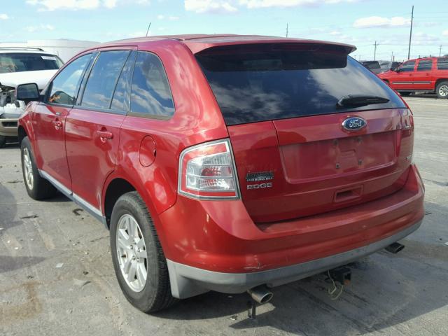 2FMDK38C58BA40334 - 2008 FORD EDGE SEL RED photo 3