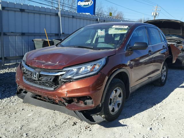 2HKRM4H35FH702148 - 2015 HONDA CR-V LX BROWN photo 2