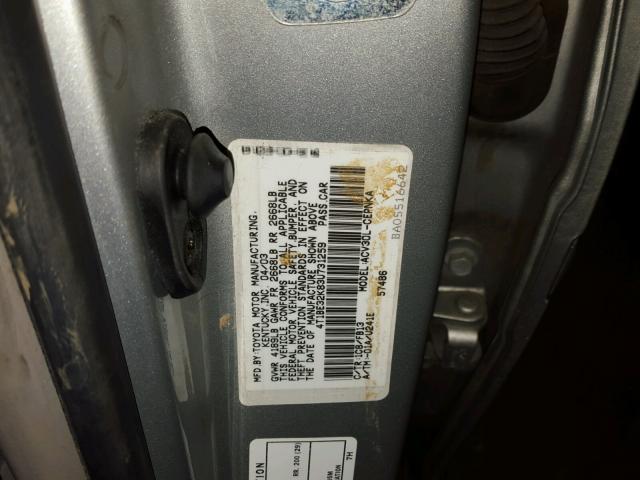 4T1BE32K83U731259 - 2003 TOYOTA CAMRY LE SILVER photo 10