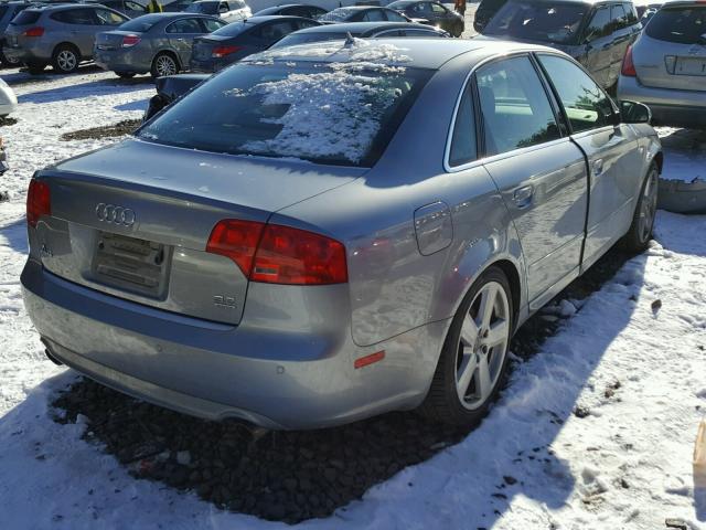 WAUDH78E68A091975 - 2008 AUDI A4 3.2 QUA GRAY photo 4