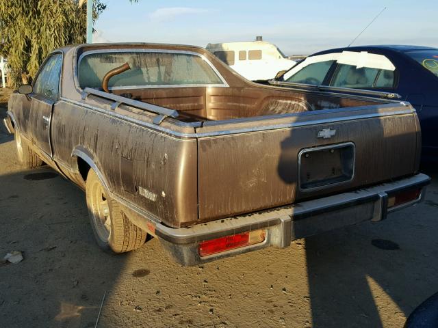 1GCCW80H3ER181646 - 1984 CHEVROLET EL CAMINO BROWN photo 3