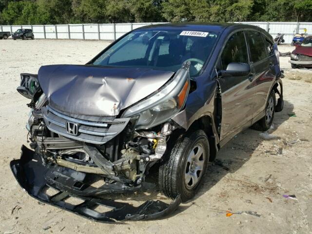 5J6RM3H32CL010408 - 2012 HONDA CR-V LX GRAY photo 2