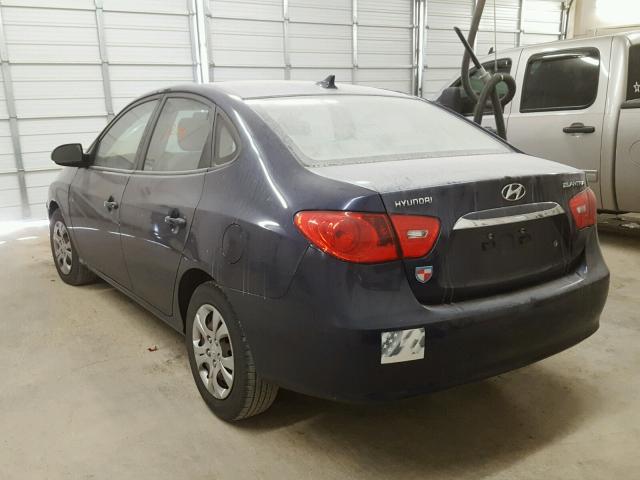 KMHDU4AD0AU135094 - 2010 HYUNDAI ELANTRA BL BLUE photo 3