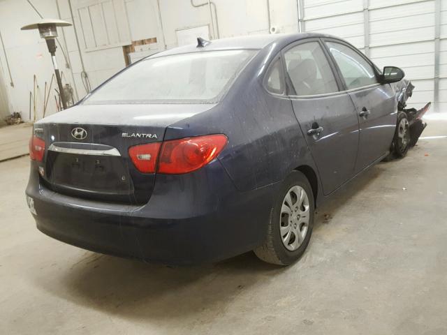 KMHDU4AD0AU135094 - 2010 HYUNDAI ELANTRA BL BLUE photo 4