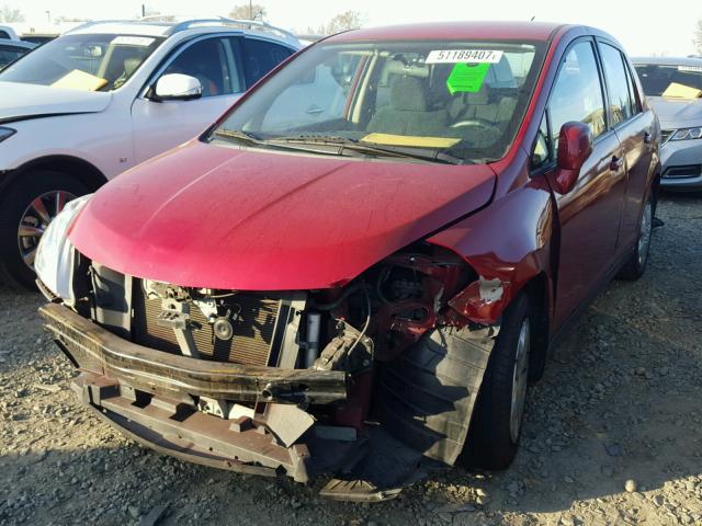 3N1BC1AP5AL401813 - 2010 NISSAN VERSA S RED photo 2