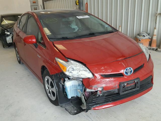 JTDKN3DU8D1699189 - 2013 TOYOTA PRIUS RED photo 1