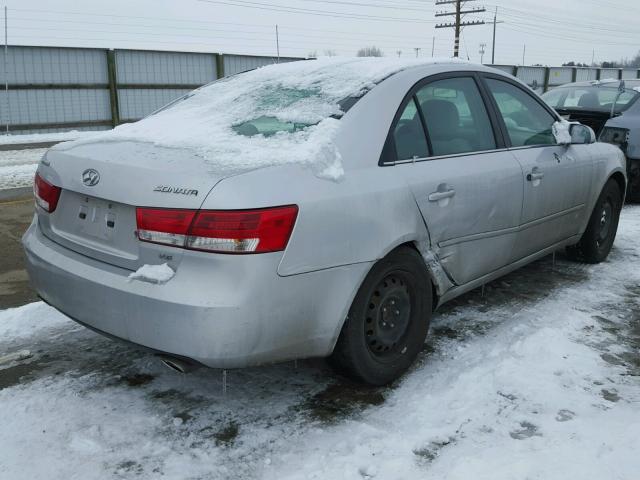 5NPEU46F76H016124 - 2006 HYUNDAI SONATA GLS SILVER photo 4