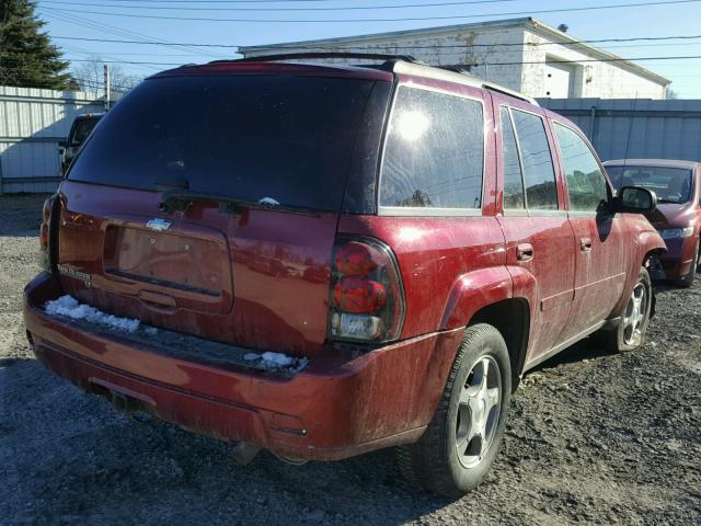 1GNDT13S582143528 - 2008 CHEVROLET TRAILBLAZE BURGUNDY photo 4