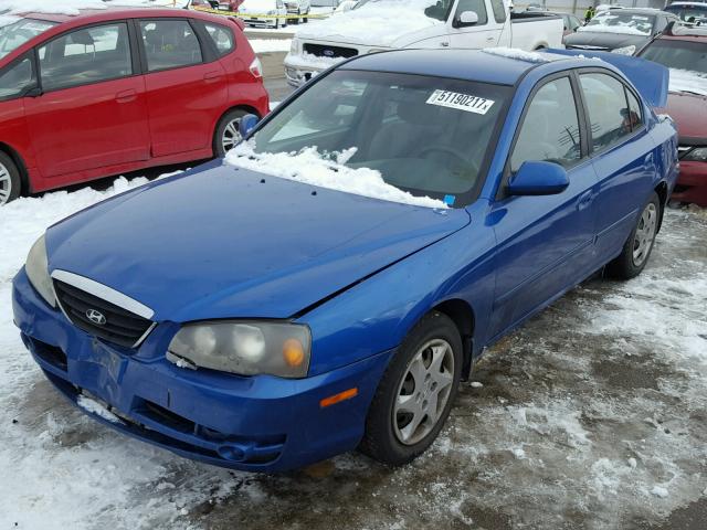 KMHDN46D84U890746 - 2004 HYUNDAI ELANTRA GL BLUE photo 2