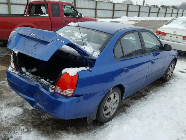 KMHDN46D84U890746 - 2004 HYUNDAI ELANTRA GL BLUE photo 4