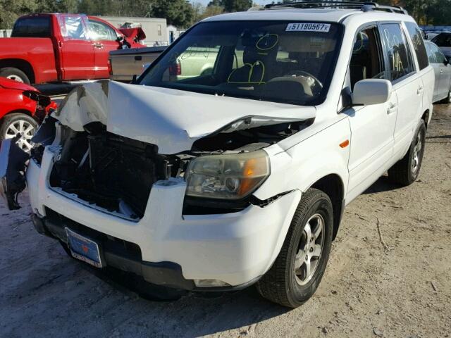 5FNYF28567B026627 - 2007 HONDA PILOT EXL WHITE photo 2