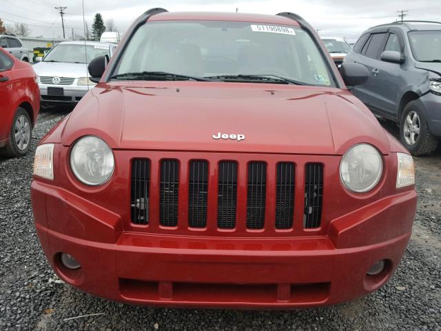 1J8FT47W47D119376 - 2007 JEEP COMPASS RED photo 9