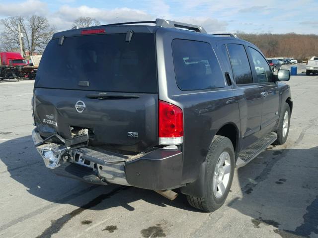 5N1BA08A17N722962 - 2007 NISSAN ARMADA SE GRAY photo 4