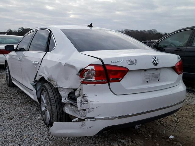 1VWCH7A39CC075268 - 2012 VOLKSWAGEN PASSAT SEL WHITE photo 3