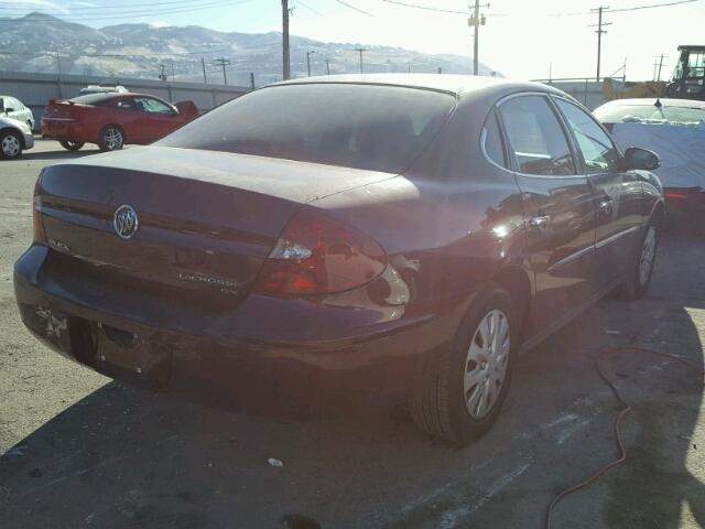 2G4WC582271224675 - 2007 BUICK LACROSSE C BURGUNDY photo 4