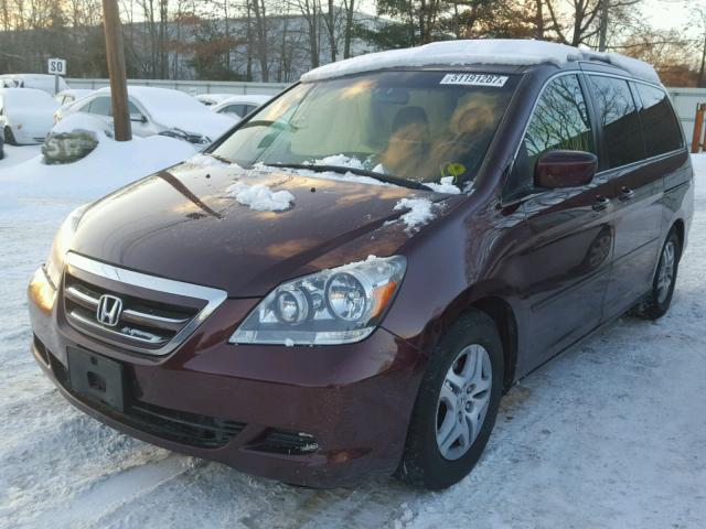 5FNRL38607B426985 - 2007 HONDA ODYSSEY EX BURGUNDY photo 2