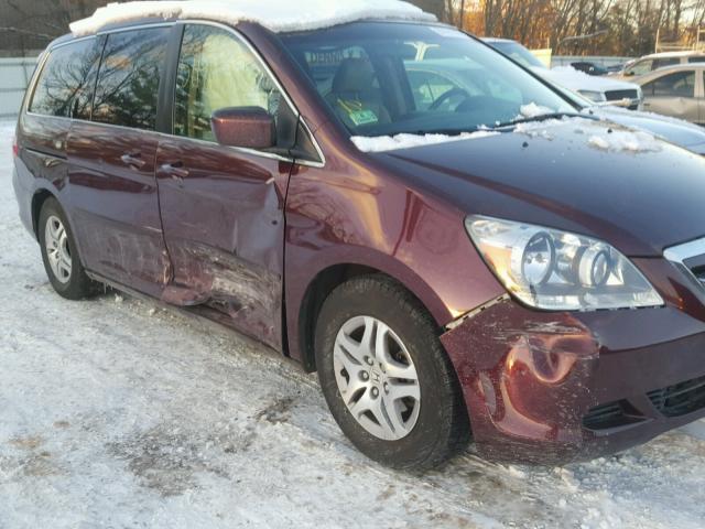 5FNRL38607B426985 - 2007 HONDA ODYSSEY EX BURGUNDY photo 9