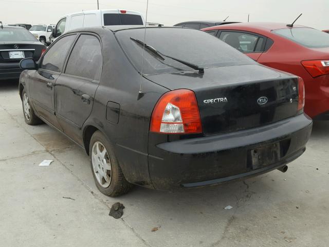 KNAFB161935123567 - 2003 KIA SPECTRA GS BLACK photo 3