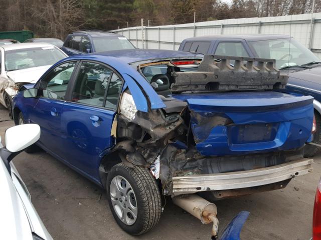1G8AJ54F94Z110103 - 2004 SATURN ION LEVEL BLUE photo 3