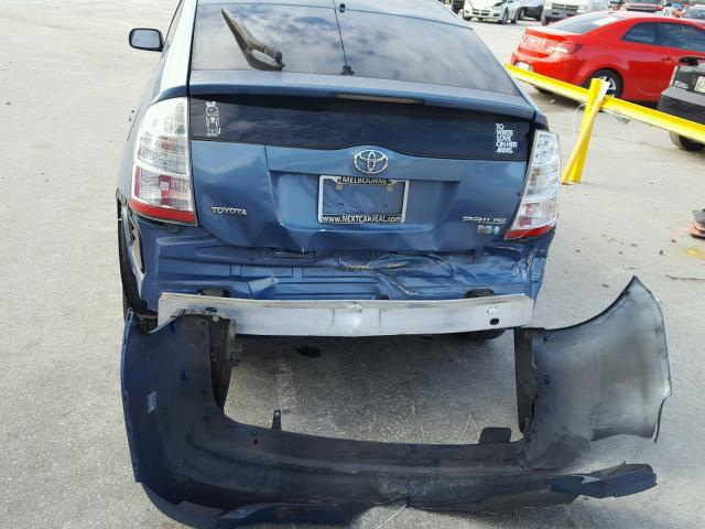 JTDKB20U387774263 - 2008 TOYOTA PRIUS BLUE photo 9