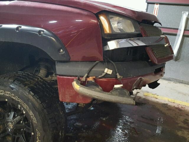 1GCEK14T05Z222387 - 2005 CHEVROLET SILVERADO MAROON photo 9