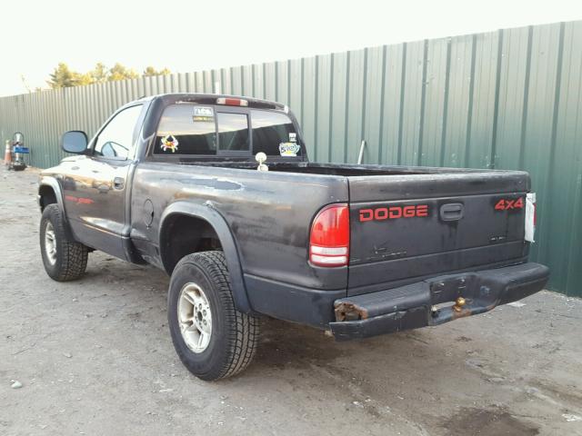 1B7GG26X9XS171581 - 1999 DODGE DAKOTA BLACK photo 3