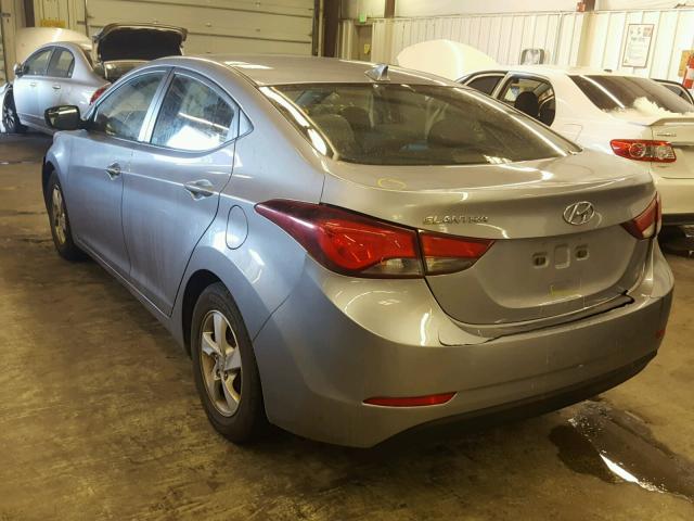 5NPDH4AE9FH645236 - 2015 HYUNDAI ELANTRA SE GRAY photo 3