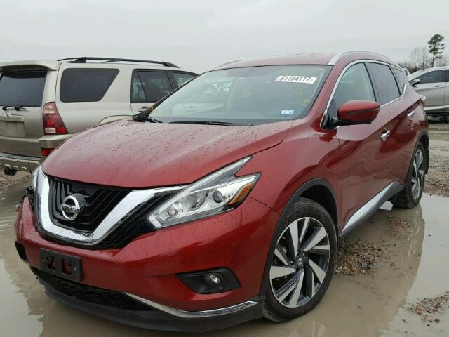 5N1AZ2MGXHN108651 - 2017 NISSAN MURANO S RED photo 2