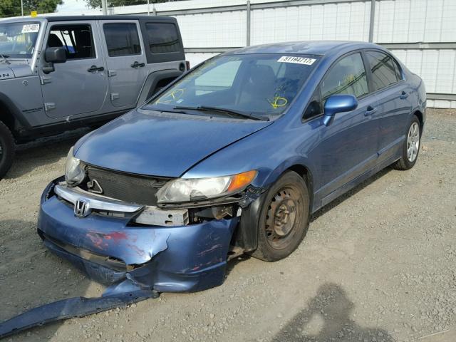 2HGFA16567H504463 - 2007 HONDA CIVIC LX BLUE photo 2