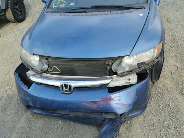 2HGFA16567H504463 - 2007 HONDA CIVIC LX BLUE photo 9