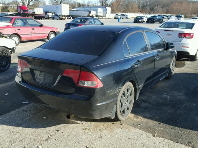 1HGFA16549L016523 - 2009 HONDA CIVIC LX BLACK photo 4