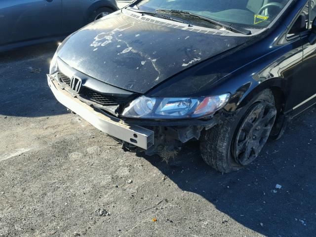 1HGFA16549L016523 - 2009 HONDA CIVIC LX BLACK photo 9