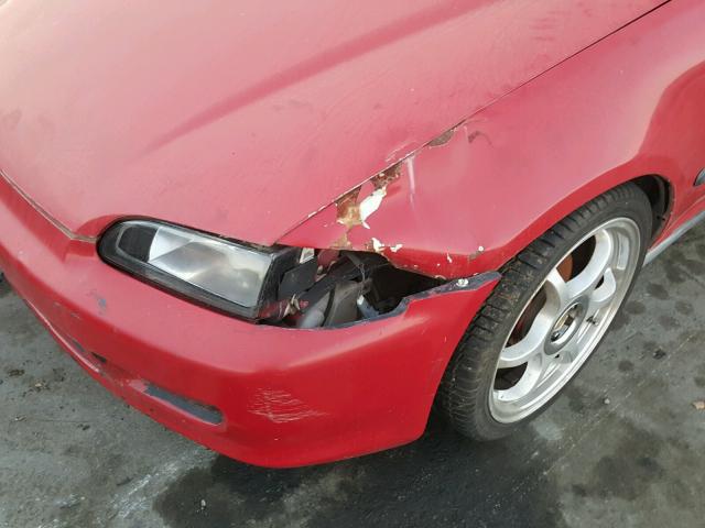 2HGEJ1120SH563378 - 1995 HONDA CIVIC EX RED photo 9