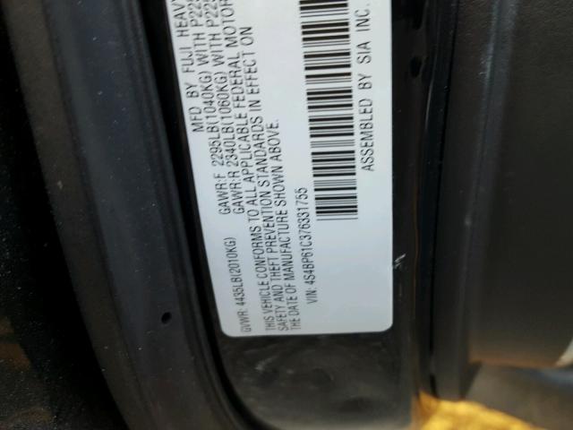 4S4BP61C376331755 - 2007 SUBARU LEGACY OUT BLACK photo 10