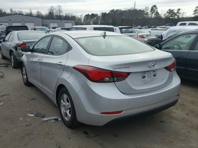 5NPDH4AE9FH567198 - 2015 HYUNDAI ELANTRA SE GRAY photo 3